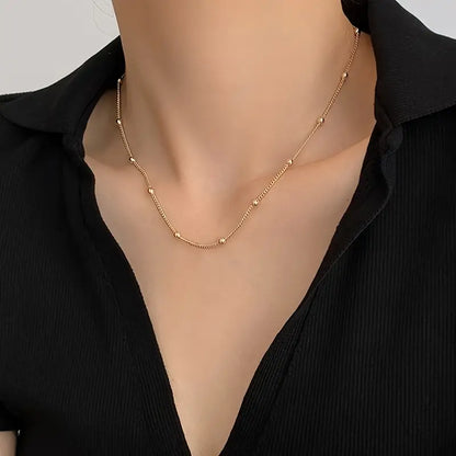 14K Golden Plated Simple Elegant Chain Necklace