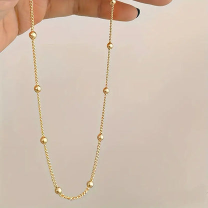 14K Golden Plated Simple Elegant Chain Necklace