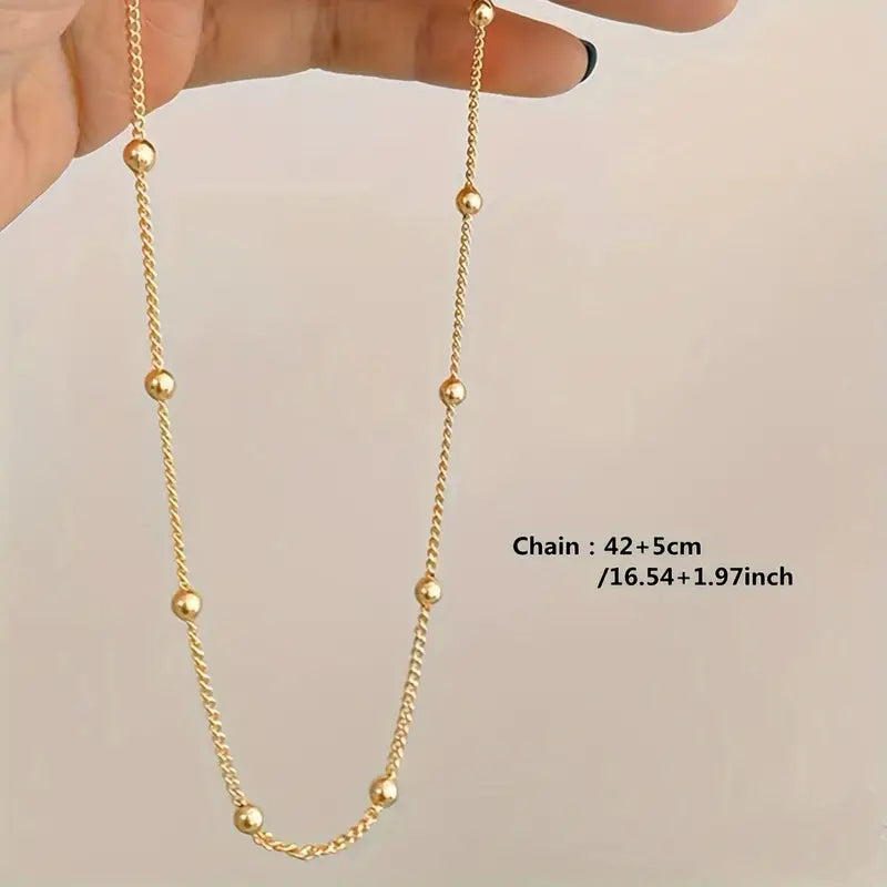 14K Golden Plated Simple Elegant Chain Necklace