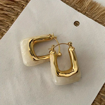 1 Pair Luxurious U-shaped Hoop Earrings