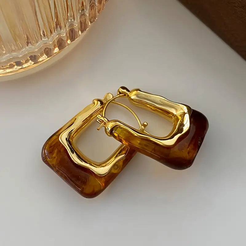 1 Pair Luxurious U-shaped Hoop Earrings