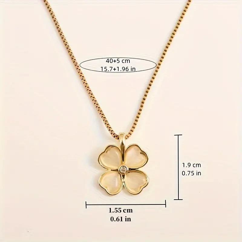 1pc Exquisite Four-Leaf Clover Pendant Necklace