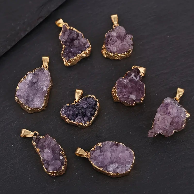 1pc Natural Amethyst Crystal Pendant