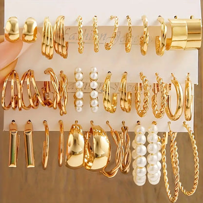 Elegant 36-Piece Gold-Tone Fashion Jewelry Set