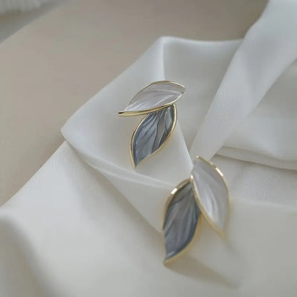 Elegant Double Leaf Stud Earrings