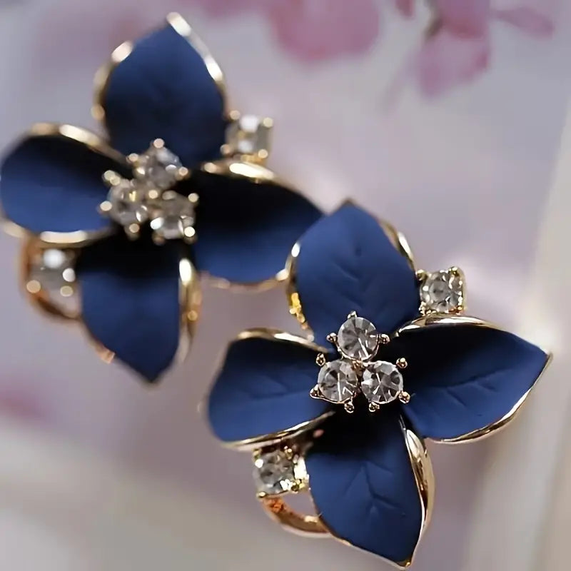 Elegant Vintage-Inspired 3D Camellia Stud Earrings