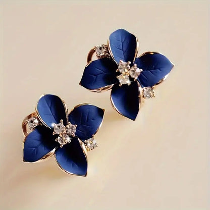 Elegant Vintage-Inspired 3D Camellia Stud Earrings