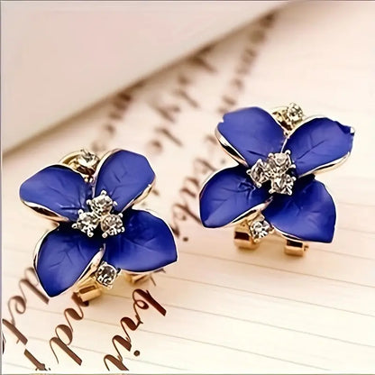 Elegant Vintage-Inspired 3D Camellia Stud Earrings