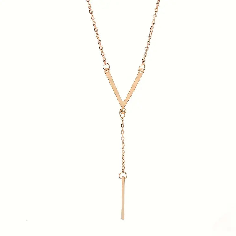 Fashionable V-Shaped Long Pendant Necklace for Women