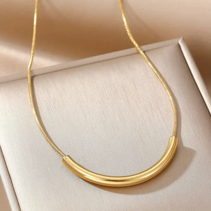 Luxurious U-Shaped Stainless Steel Pendant Necklace