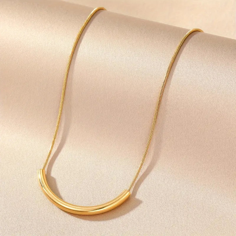 Luxurious U-Shaped Stainless Steel Pendant Necklace