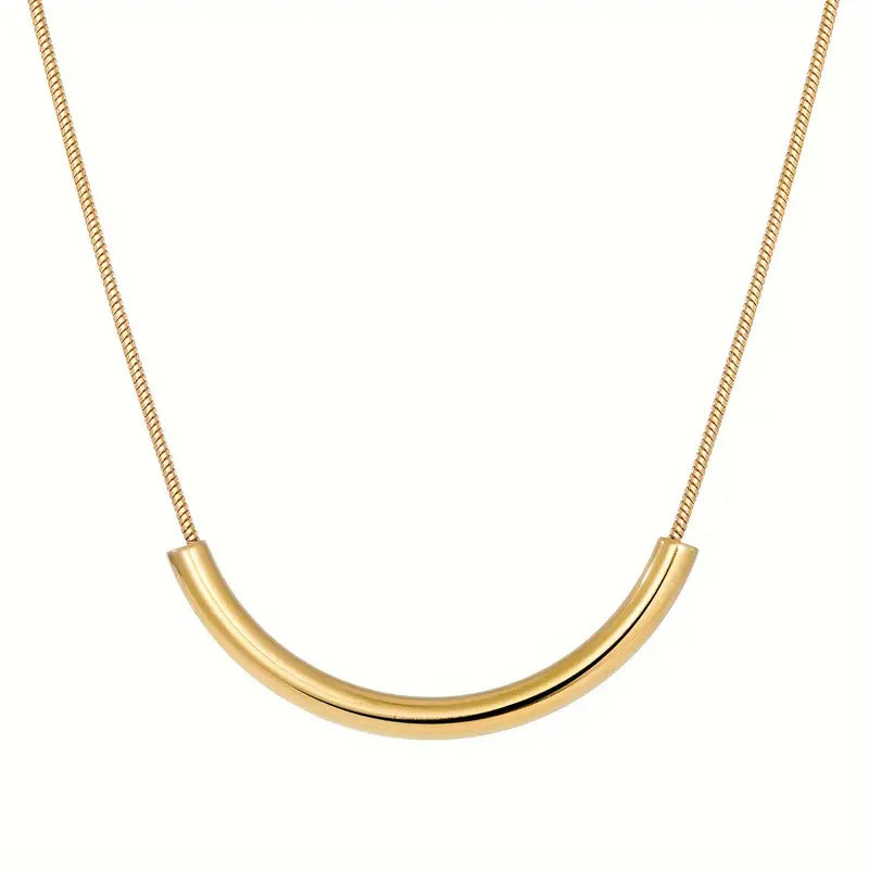 Luxurious U-Shaped Stainless Steel Pendant Necklace