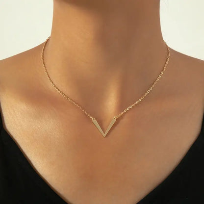 Stylish Niche Geometric V-Shaped Pendant Necklace