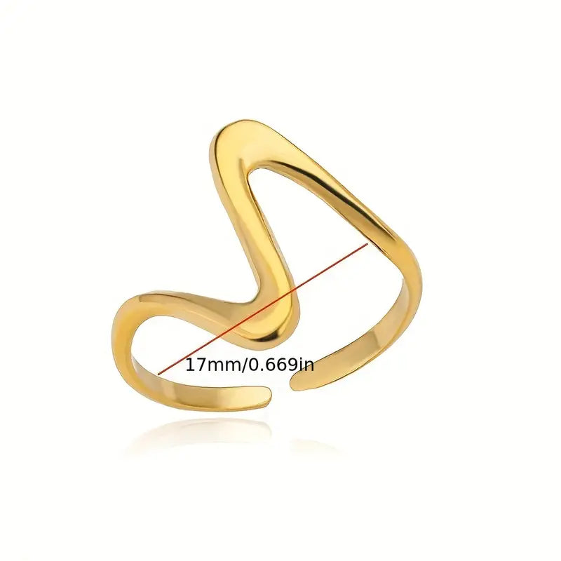 Trendy Wave Cuff Ring