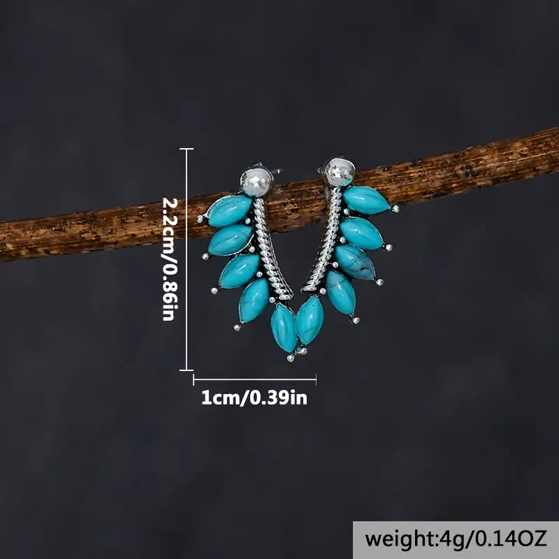 Turquoise Leaf Dangle Earrings