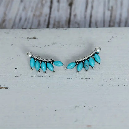 Turquoise Leaf Dangle Earrings